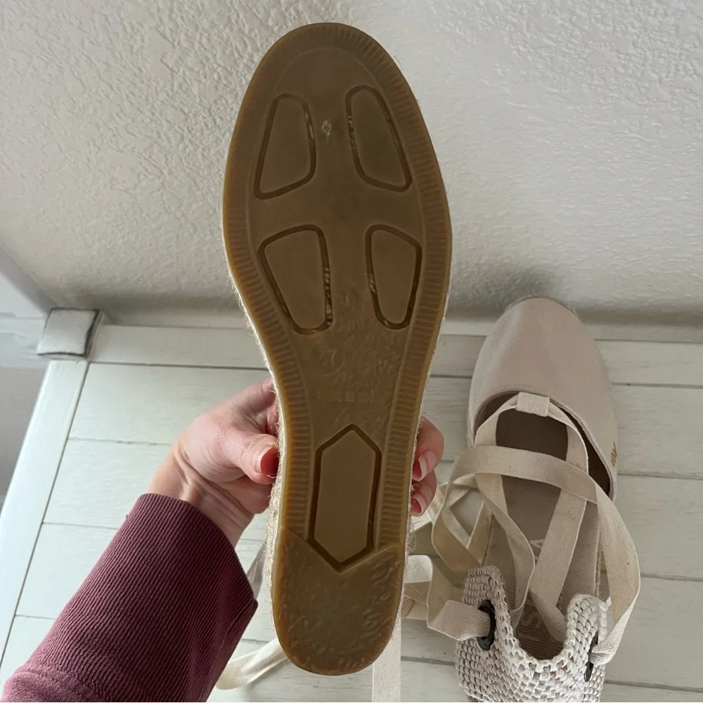 Viscata Barcelona Escala Canvas Espadrille Wedges Shoes Size 37 - Picture 8 of 11